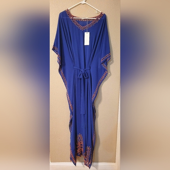 🩵NWT Lush for Lulus Embroidered Caftan Maxi Dress - Picture 4 of 5